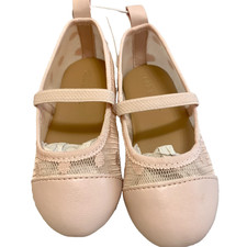 Pink Mesh Ballet Flats for Toddler Girls Size 6 Polka Dot NWT