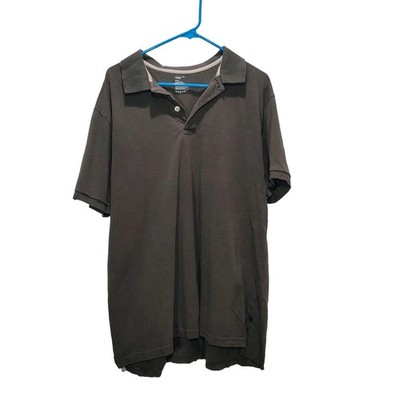 Gap Polo Shirt Men 2 Extra Large Dark Grey Cotton Flat Rib Knit Polo Collar