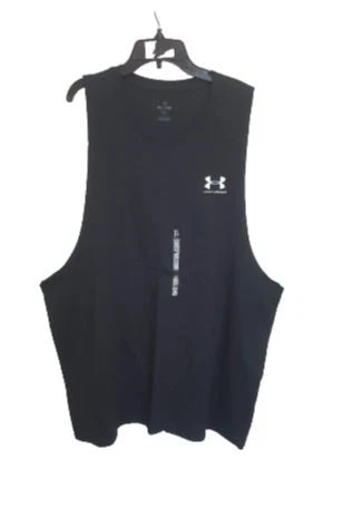 Under Armour Men's Sport Style Left Chest Cut Off Tank, Black, Large