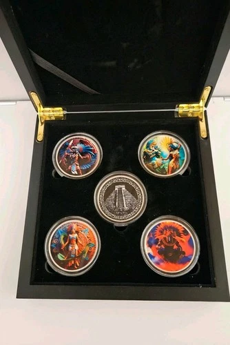 5 of 1oz Silver .999 2024 Sacred Shadows The Aztec Deities Set Complete #163