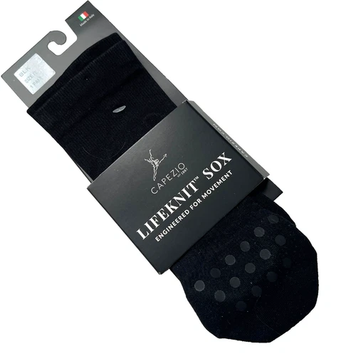 Capezio Lifeknit Sox Black Dance Socks Size M 7 -9 Made in Italy New