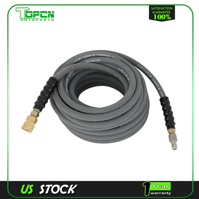 #ad 100ft 4800PSI High Pressure Power Washer Hose 3 8quot; Quick Connect Gray W Couplers $84.24