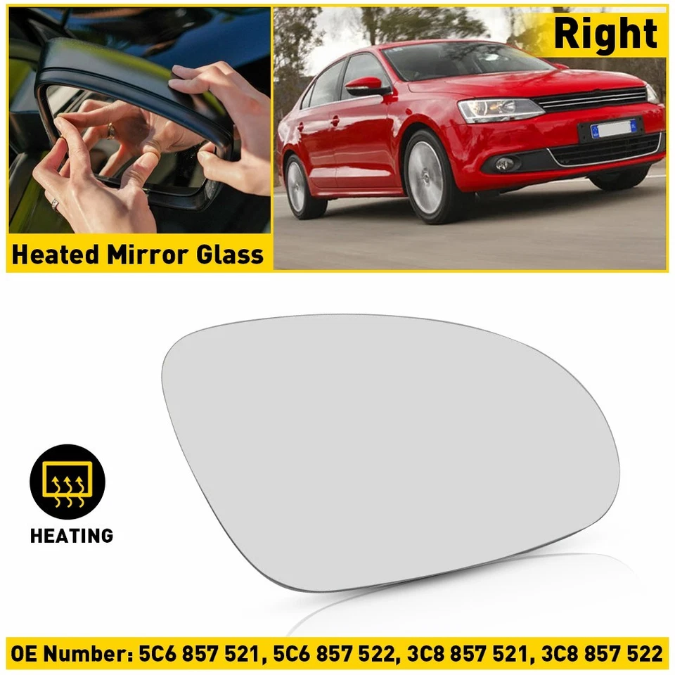 Espejo retrovisor lateral derecho eléctrico térmico 1/2x para vidrio Volkswagen Jetta/Beetle 2011-2018 Foto 3 de 4