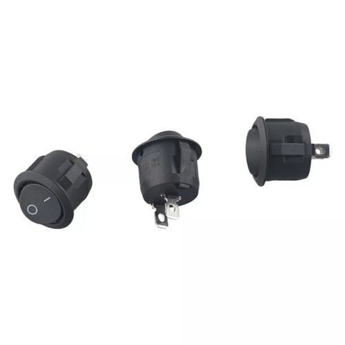 10Pcs Black Round Rocker Switches 6A 250V AC SPST for DIY Electrical Work - Picture 3 of 12