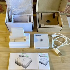 Clover Go Contactless Chip Swipe Card Reader and Dock White RP457C NEW with Box
