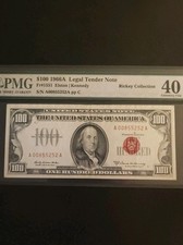 Fr.1550 1966 $100 Hundred Dollars Legal Tender Note Red Seal, PMG 40 EPQ