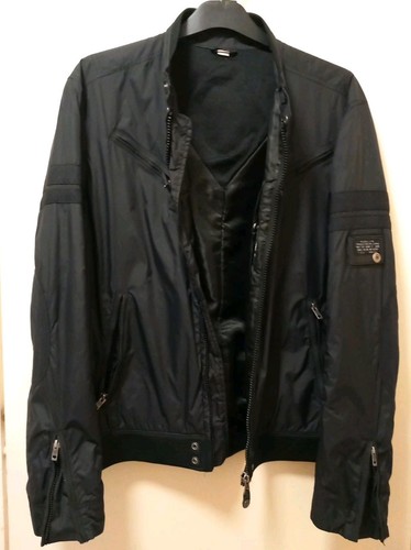 Diesel Vintage Mens Teflon Nylon Bomber Jacket Size XXL Biker Style Windbreaker - Picture 15 of 24