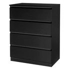 5 Drawer Dresser Tall Black Drawer W/ Large Storage Space Modern Chest of Drawer