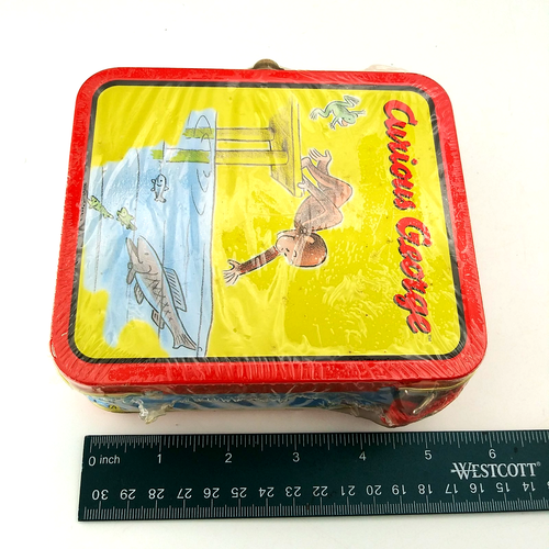 Mini lonchera Curious George Collectors Tin 1999 edición limitada caramelo sellada - Imagen 2 de 5