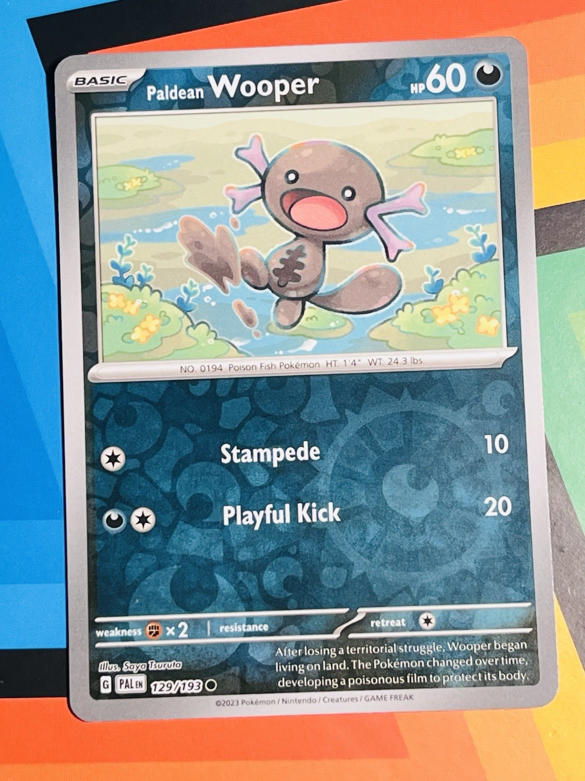 Paldean Wooper Reverse Holo Pokemon TCG Card 129/193 NM