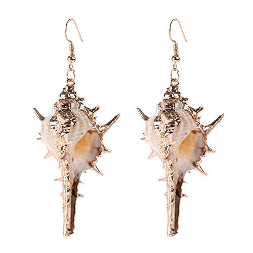 Shell Conch Earrings for Women Ocean Seashell Dangle Earrings Sea Snail Stud Ear