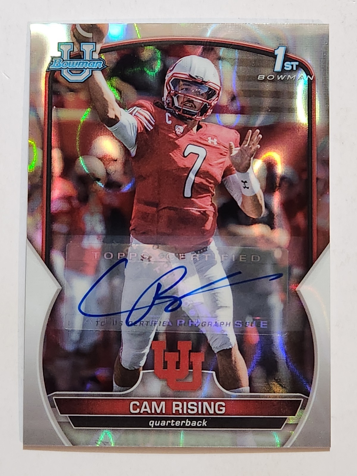 2022 Bowman University Chrome #76 Cam Rising Lava Refractor Auto #151/199