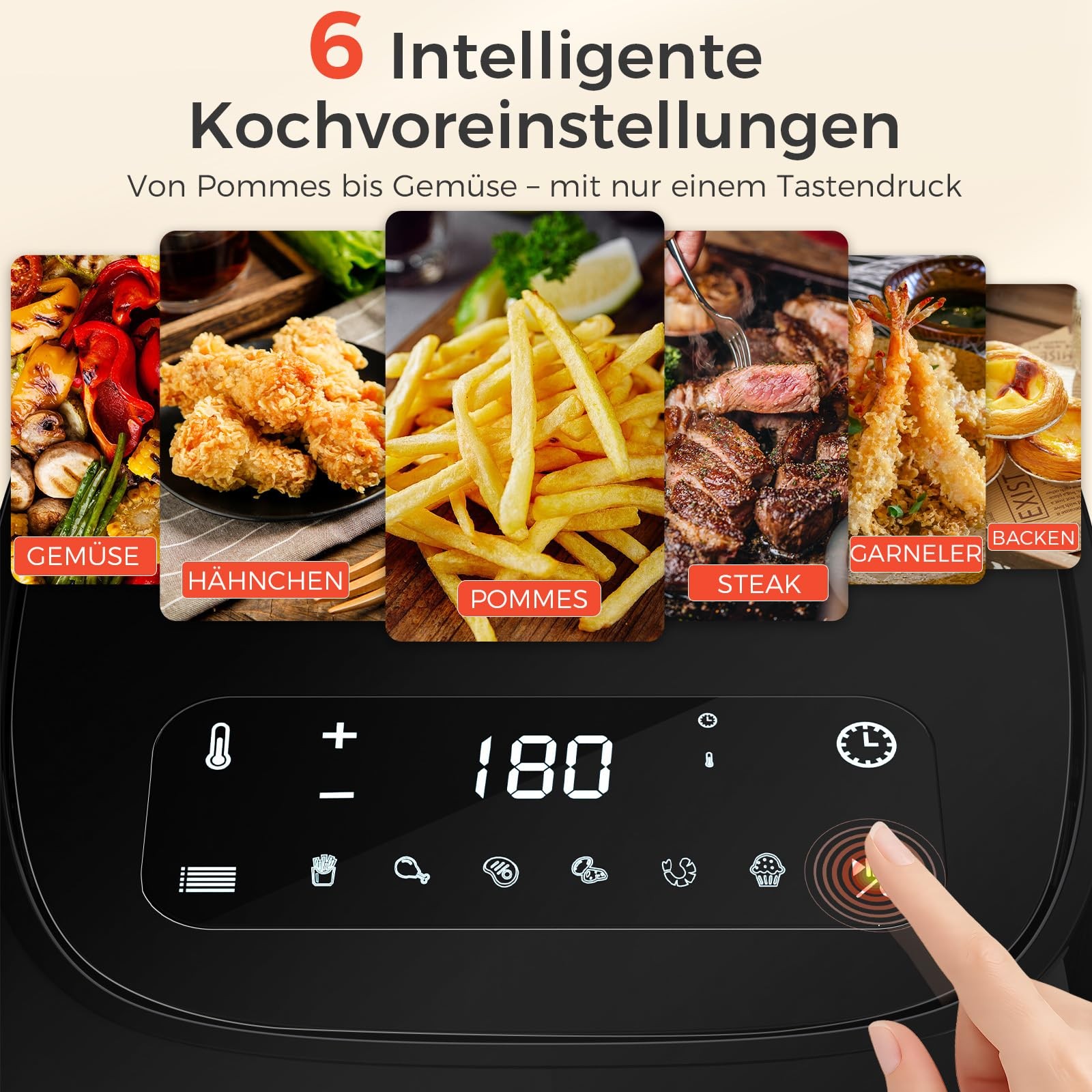 Friggitrice ad Aria Calda 4,2L con Touch Screen foto 2