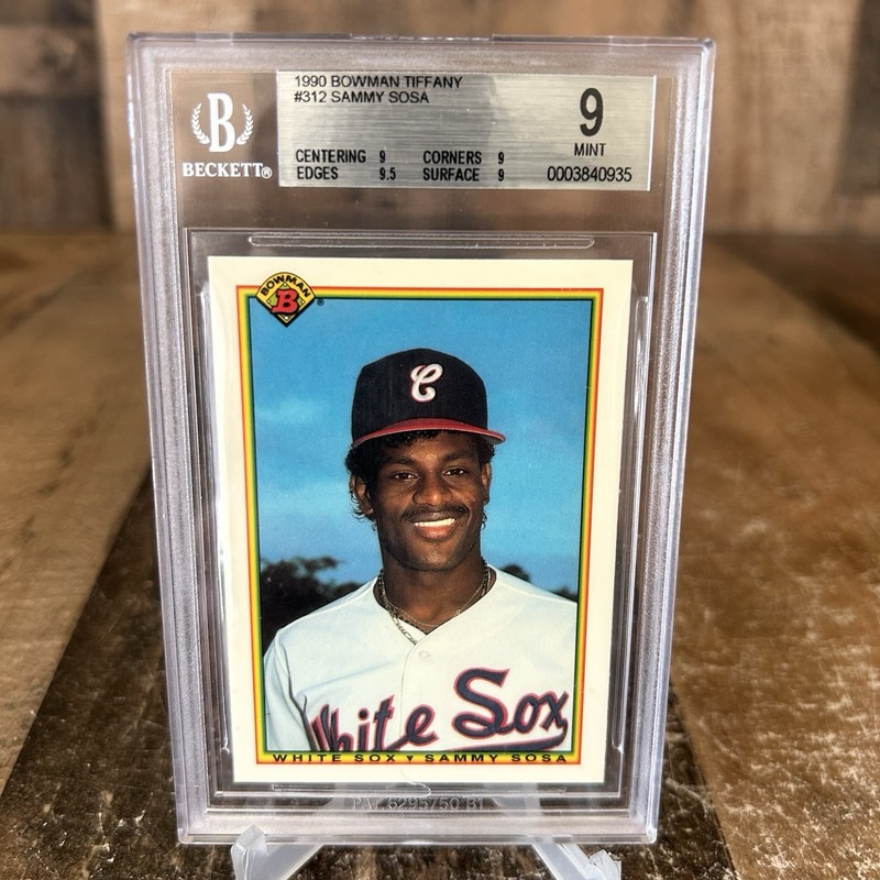 1990 Bowman Tiffany Sammy Sosa #312 Rookie RC White Sox BGS 9