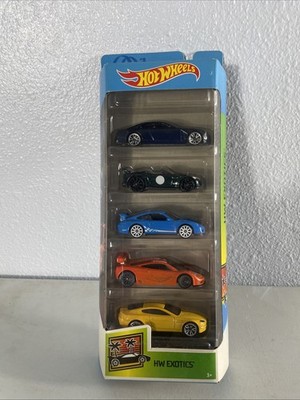 Hot Wheels HW Exotics 5 Pack Porsche Jaguar McLaren Cadillac Aston Martin NIB