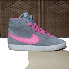 Nike Blazer Mid '77 Trainers Womens size UK 5.5 Grey and Pink Mid Hi 539930-006