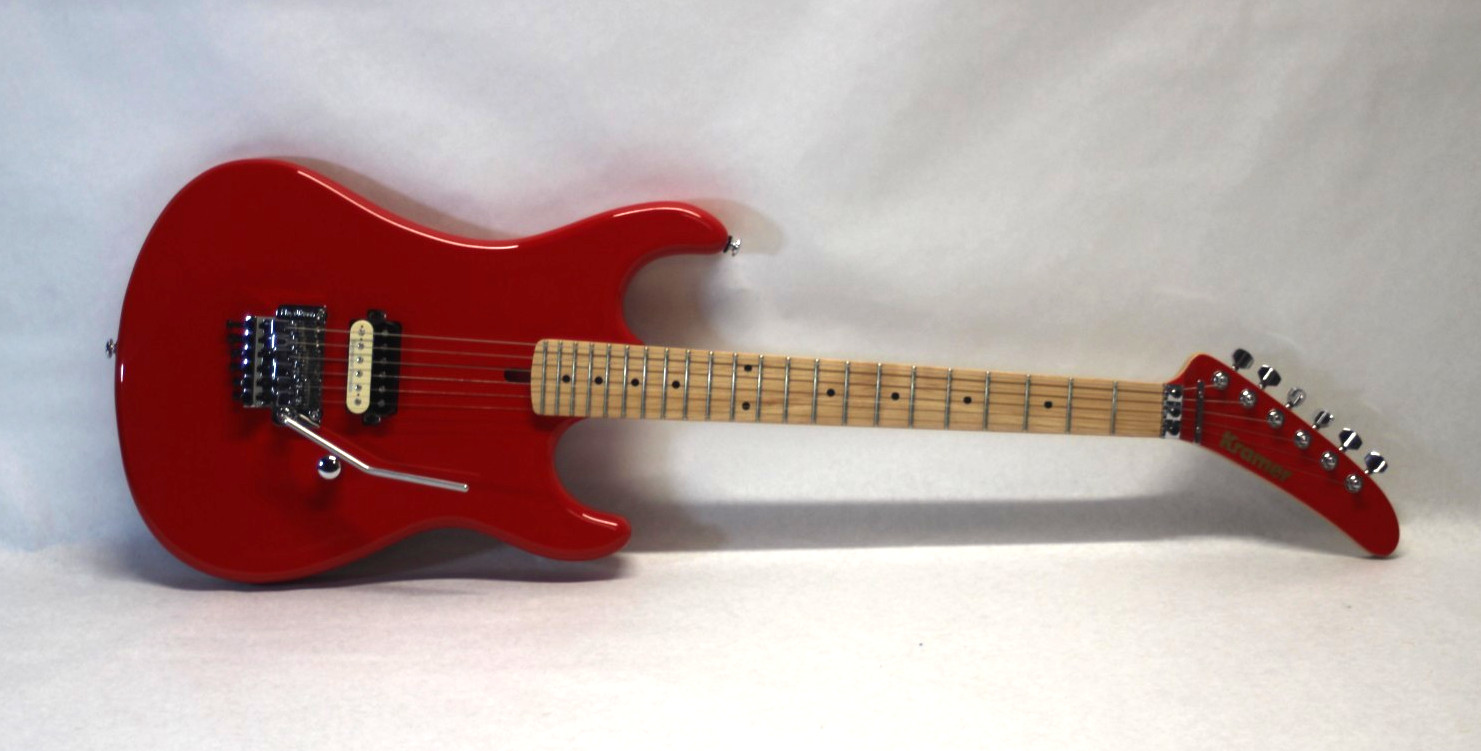 Kramer The 84 Electric Guitar Eruption Red Satin W/ Road Runner Tweed Hard Case