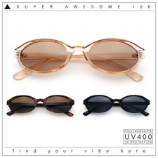 Trendy Retro Micro Oval Dad Fashion Plastic Sunglasses