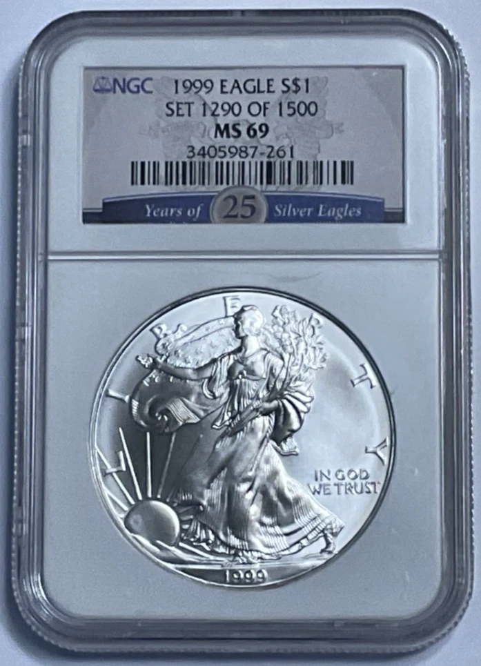 American Eagle MS 69 Graded 1999 Silver Bullion Coins | Updated