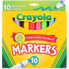 Crayola Bulk Buy Broad Line Markers 10 Pack Assorted Colors 58-7725 3-Pack
