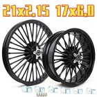 21x2.15 17X6 Fat Spoke Wheels Rims Set For Harley Dyna Super Glide Custom FXDC