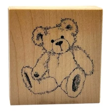 1996 PSX Designs Teddy Bear Rubber Stamp F-1815 Stuffed Bear Toy NEW