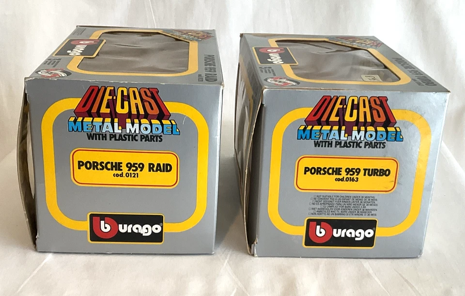 Lote de 2 Porsche 959 Bburago escala 1/24 vintage 1983 *MNM* ¡NUEVO EN CAJA! Foto 2 de 4