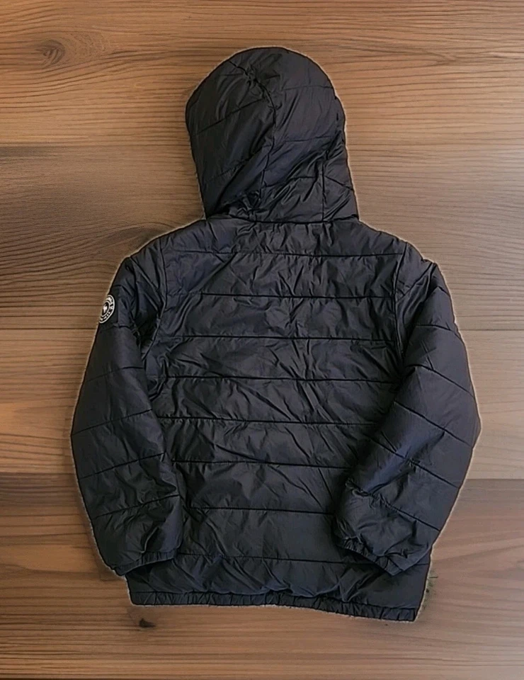 Chaqueta Abercrombie & Fitch Niños Talla 7/8 Negra Puffer A&F Unisex Piel Capucha Foto 3 de 4