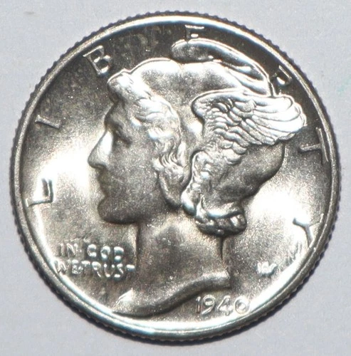 1940 Mercury Dime CHOICE BU FSB FULL SPLIT BANDS (P272)