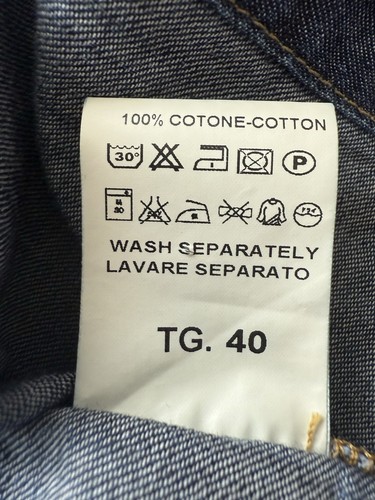 Camisa Denim Asimétrica EGO Sonia De Nisco Azul Oscuro IT 40 (Se Ajusta a S) Hecha en Italia - Imagen 10 de 10