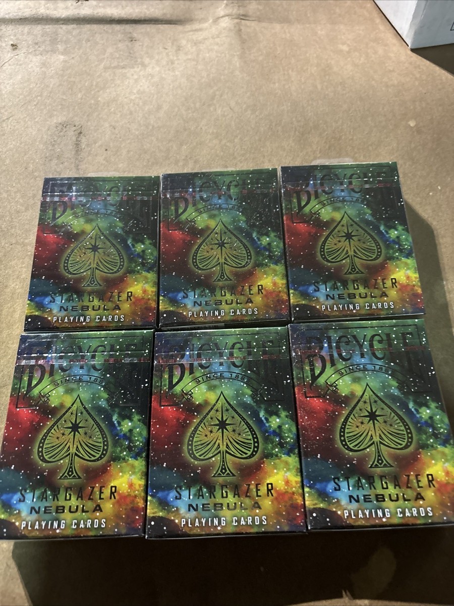 6x Bicycle Playing Card Deck. Stargazer Nebula Colorful Space