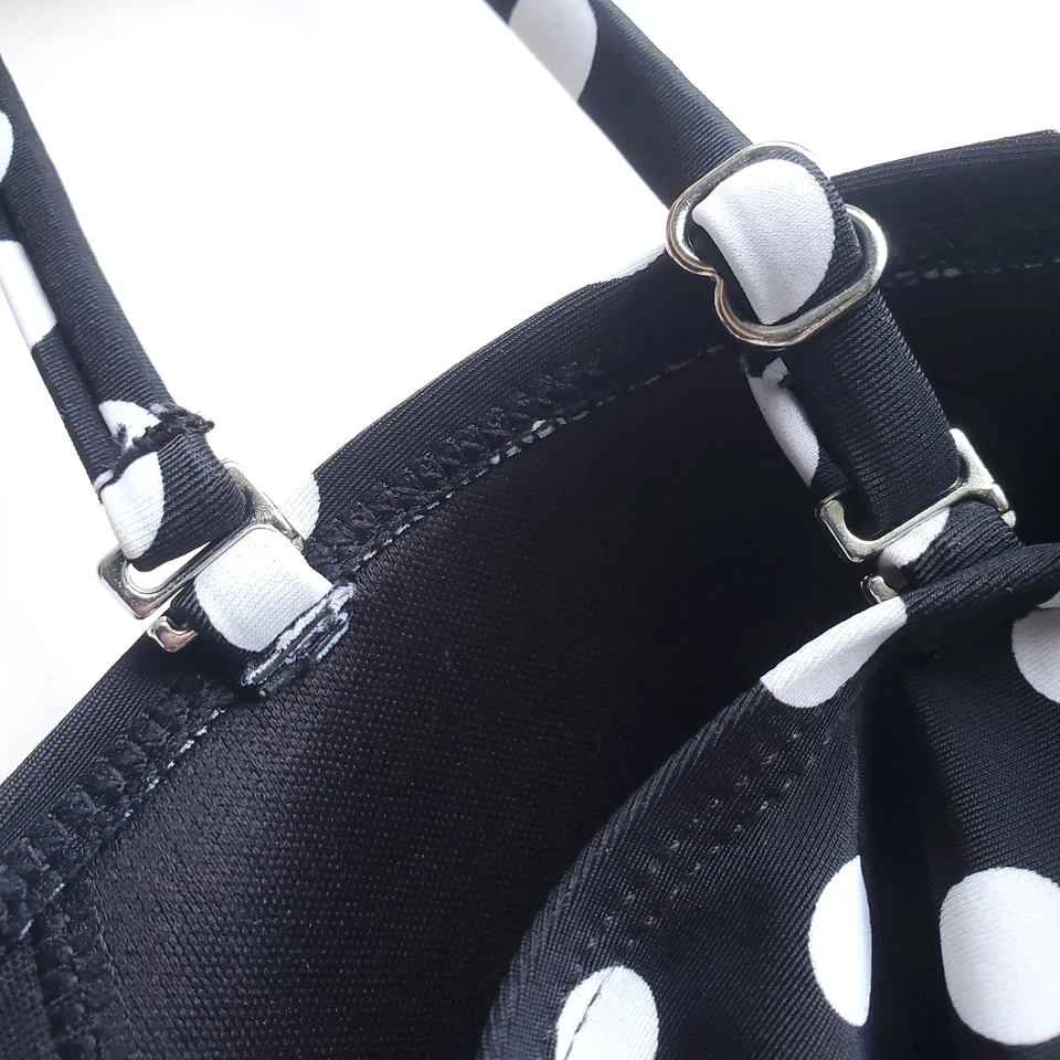 Top de baño Collections by Catalina Tankini talla L 12-14 bandeau negro lunares Foto 3 de 4