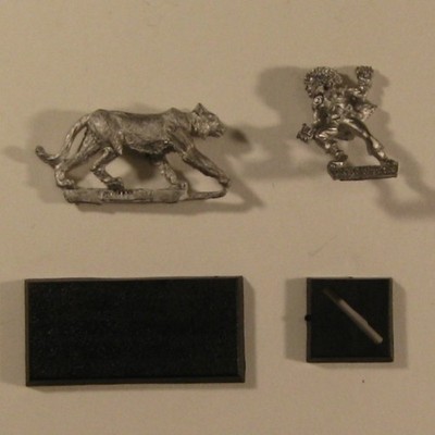 Wood Elf Cat Animal Keeper, Warhammer WFB Citadel (1987) GW OOP Metal Oldhammer
