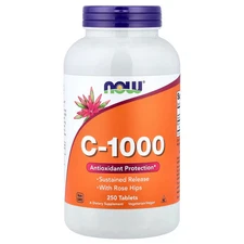 Now Foods C-1000 250 Tablets GMP Quality Assured, Kosher, Vegan, Vegetarian