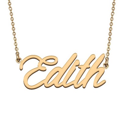 Edith Name Necklace for Women Stainless Steel Pendant Letter Necklace for Mom Wo