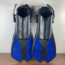 Snorkel Fins Adjustable Buckles Open Heel Swim Flippers Travel Size, M/XL 9-13