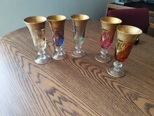 Interglass  Arte Italica Medici Italy Wine Glass W/24kt Gold set of 5