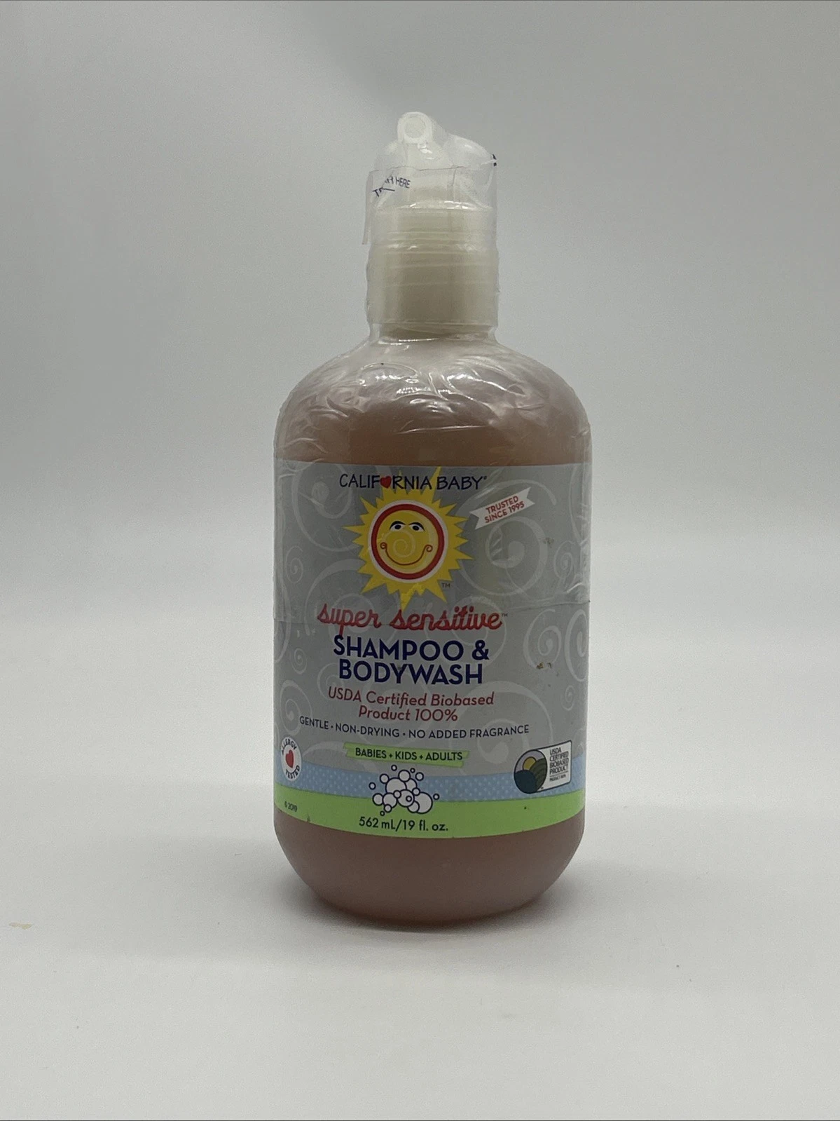 California Baby Super Sensitive Shampoo & Body Wash 19oz USDA Certified Sealed