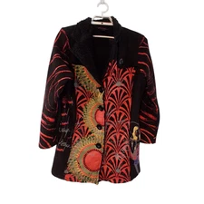 Adore coat jacket womens XL faux leather shearling black art to wear artsy