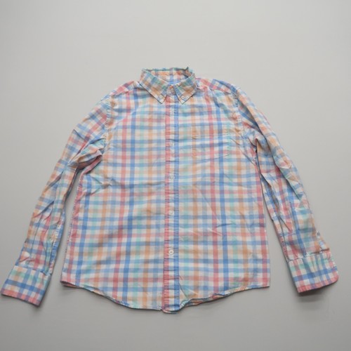 Crewcuts Factory Boys Youth Button Up Shirt 12 Colorful Check Cotton Stretch - Picture 2 of 7
