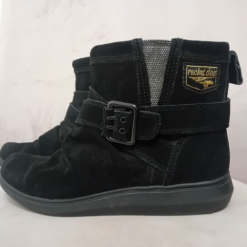 Rocket Dog Black Suede Ankle Boots Size Uk 5 - Picture 2 of 8