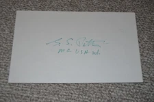 General George Patton IV signed 3x5 index card Vietnam, Korea D:2004