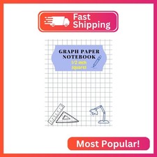 school smart double sided Graph paper notebook : 1/2 inch squares 100 pages li