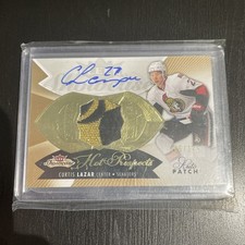 2014-15 Fleer Hot Prospects Rookie Patch AUTO 195 Curtis Lazar /375 Senators 🔥