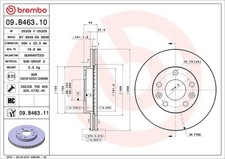 2x Bremsscheibe PRIME BREMBO 09.B463.10 für DACIA B9A DUSTER MEGANE K9A RENAULT
