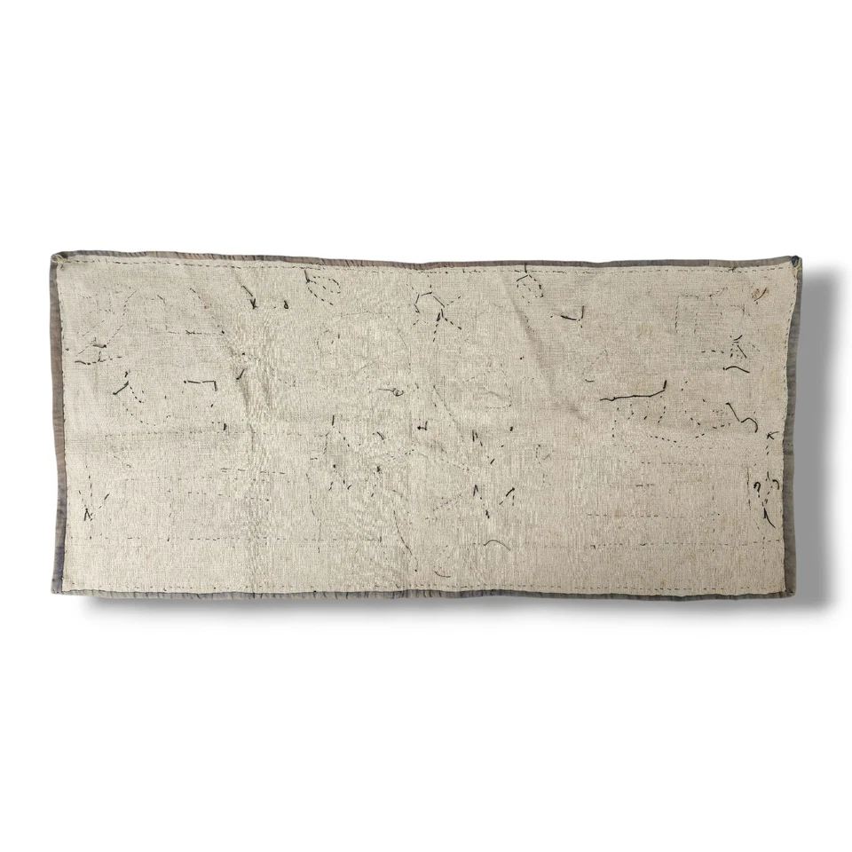 Antique Egyptian Revival Wall Quilt 1920s Hand Sewn Folk Art Anubis Dog Scarab - Image 3 of 4