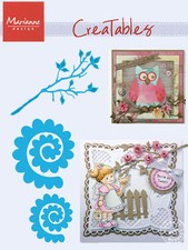 MARIANNE CREATABLE DIES - "BRANCH  FLOWER 1" LR0256 FOR SCRAPBOOKING AND CARDS