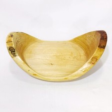 Live Edge 7.5  Wooden Turned Carved Tray Planter Holder 5  Interior Diameter