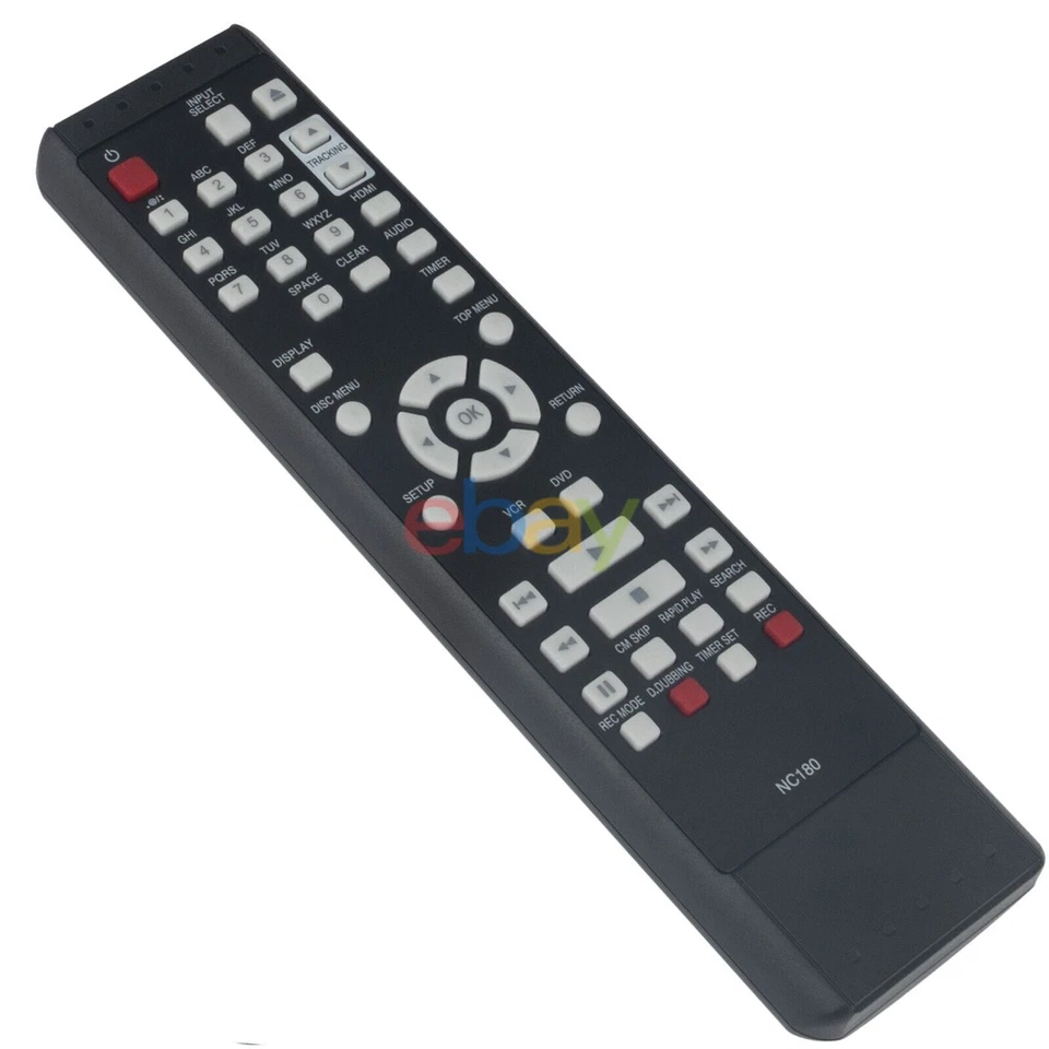 Télécommande combo NC180 NC180UH pour magnétoscope DVD FUNAI ZV427FX4 ZV427FX... - Photo 3/4