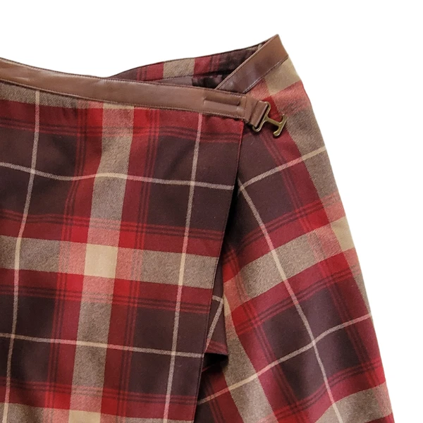 Falda envolvente de lana a cuadros Jones New York Sport para mujer talla 8 EE. UU.-Asimétrica #4133 Foto 2 de 4